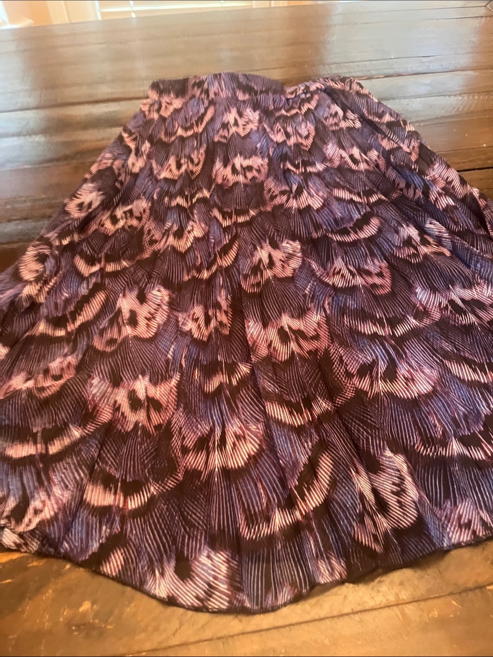 Rachel Riley Purple and Pink Pleated A-Line Midi Skirt